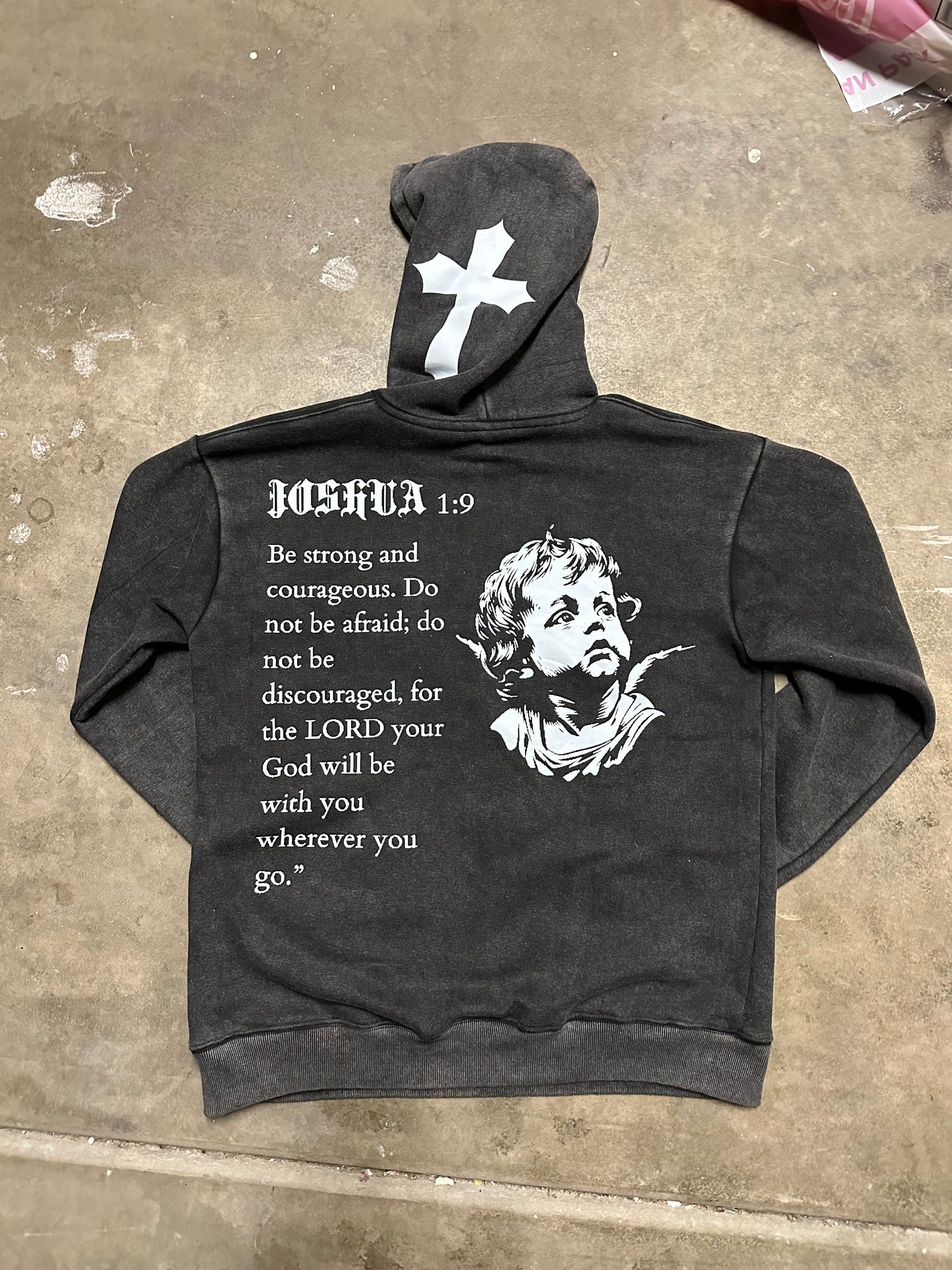 Joshua 1:9  Acid Wash Hoodie