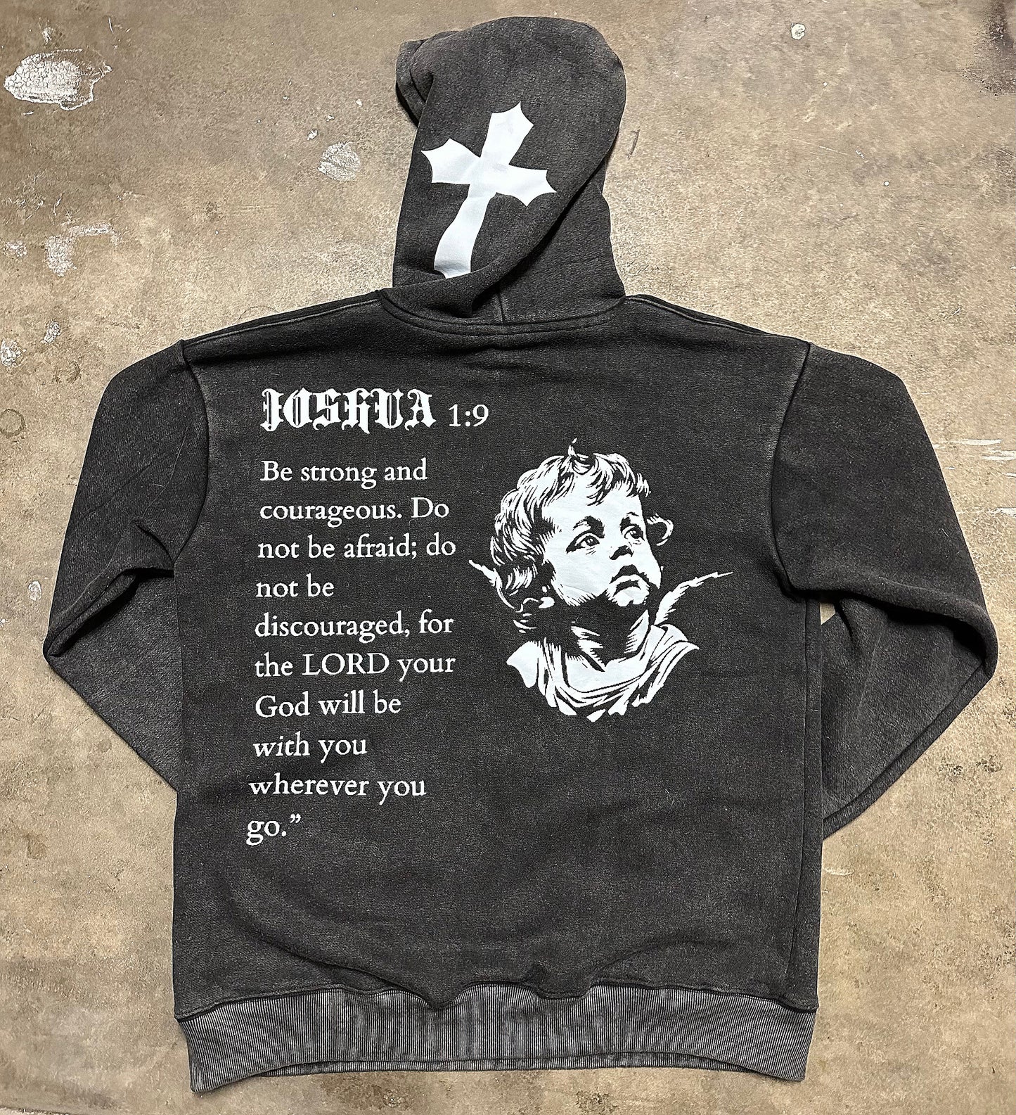 Joshua 1:9  Acid Wash Hoodie